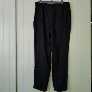 Black Linen Straight Leg Pants